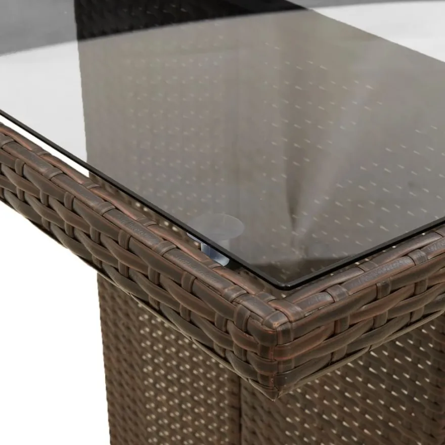 Puutarhapöytä polyrottinki, 190x80x75 cm, eri pöytälevymateriaalit ja värit (33233)