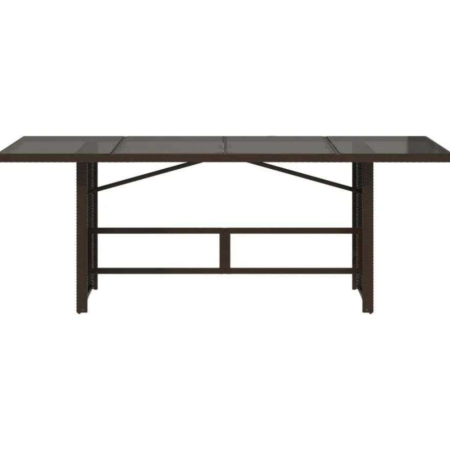 Puutarhapöytä polyrottinki, 190x80x75 cm, eri pöytälevymateriaalit ja värit (33233)