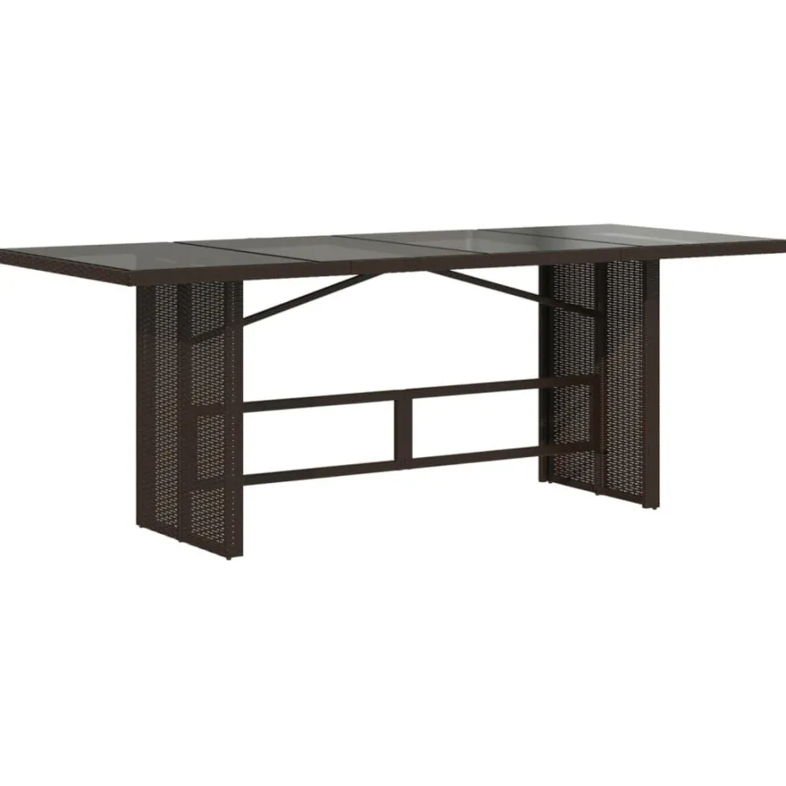 Puutarhapöytä polyrottinki, 190x80x75 cm, eri pöytälevymateriaalit ja värit (33233)