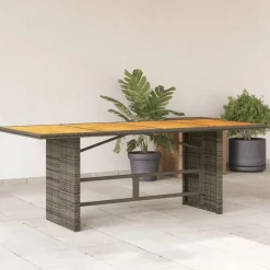 Puutarhapöytä polyrottinki, 190x80x75 cm, eri pöytälevymateriaalit ja värit (33233)