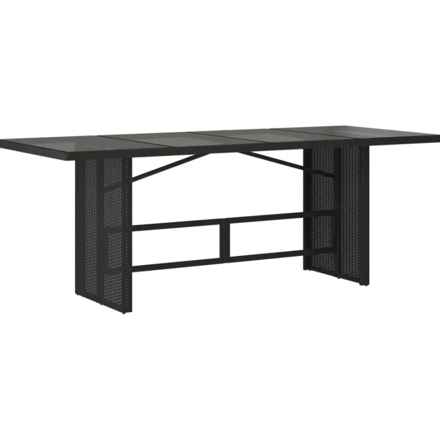 Puutarhapöytä polyrottinki, 190x80x75 cm, eri pöytälevymateriaalit ja värit (33233)