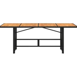 Puutarhapöytä polyrottinki, 190x80x75 cm, eri pöytälevymateriaalit ja värit (33233)