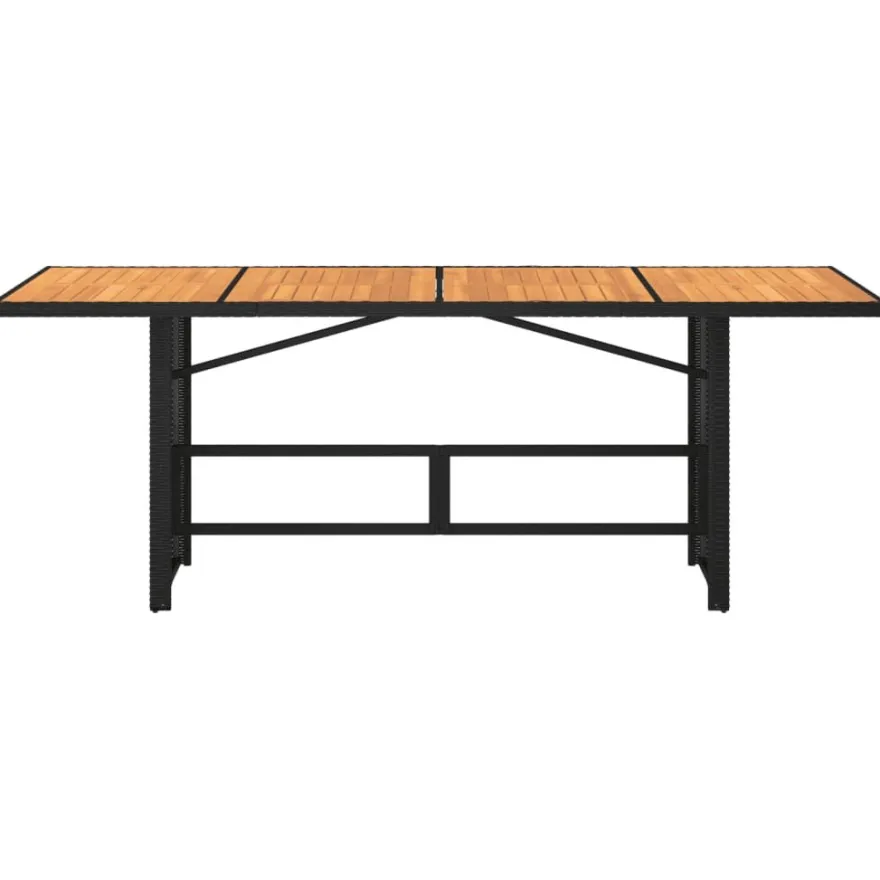 Puutarhapöytä polyrottinki, 190x80x75 cm, eri pöytälevymateriaalit ja värit (33233)
