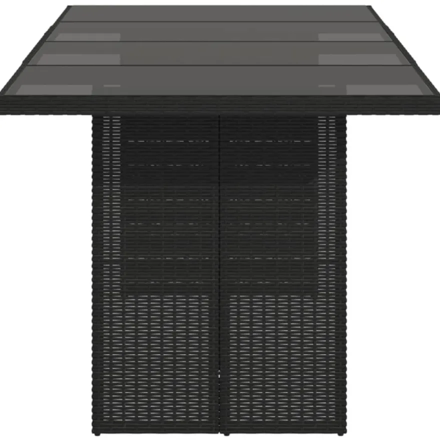 Puutarhapöytä polyrottinki, 190x80x75 cm, eri pöytälevymateriaalit ja värit (33233)