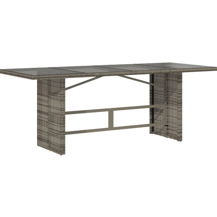 Puutarhapöytä polyrottinki, 190x80x75 cm, eri pöytälevymateriaalit ja värit (33233)