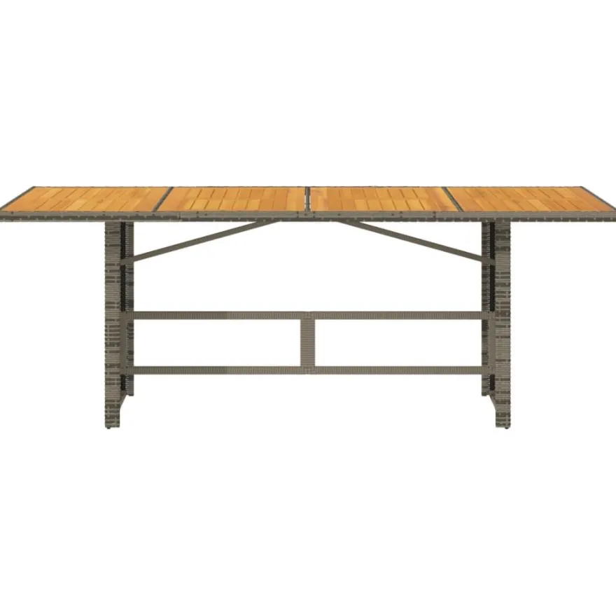 Puutarhapöytä polyrottinki, 190x80x75 cm, eri pöytälevymateriaalit ja värit (33233)