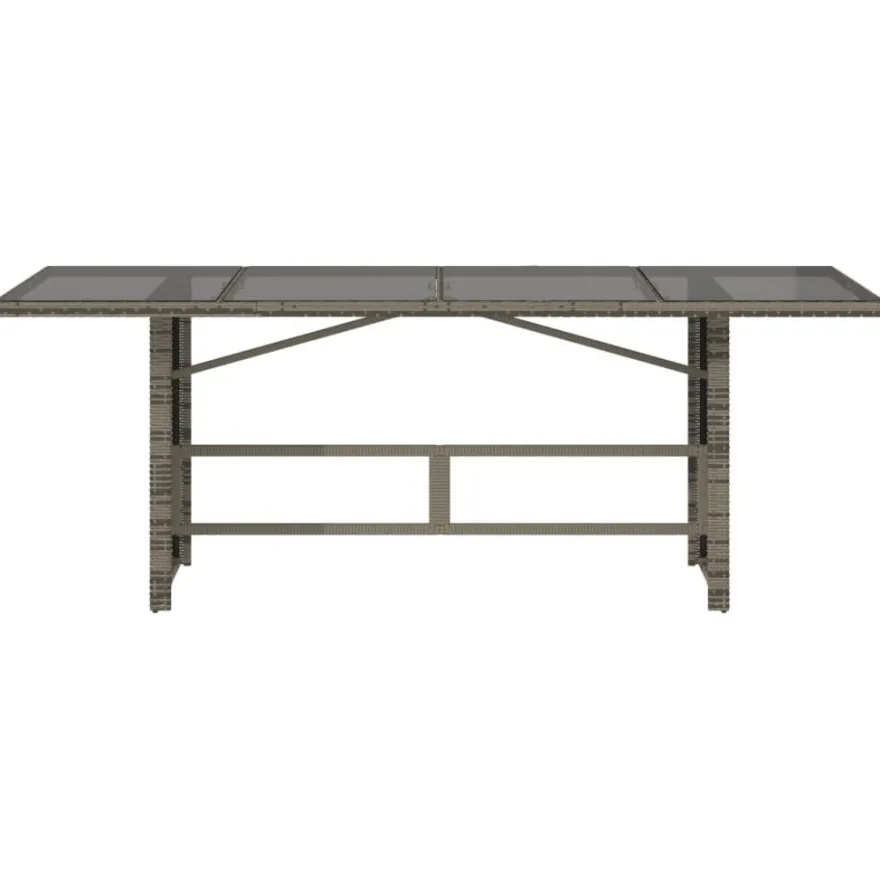 Puutarhapöytä polyrottinki, 190x80x75 cm, eri pöytälevymateriaalit ja värit (33233)