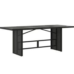 Puutarhapöytä polyrottinki, 190x80x75 cm, eri pöytälevymateriaalit ja värit (33233)