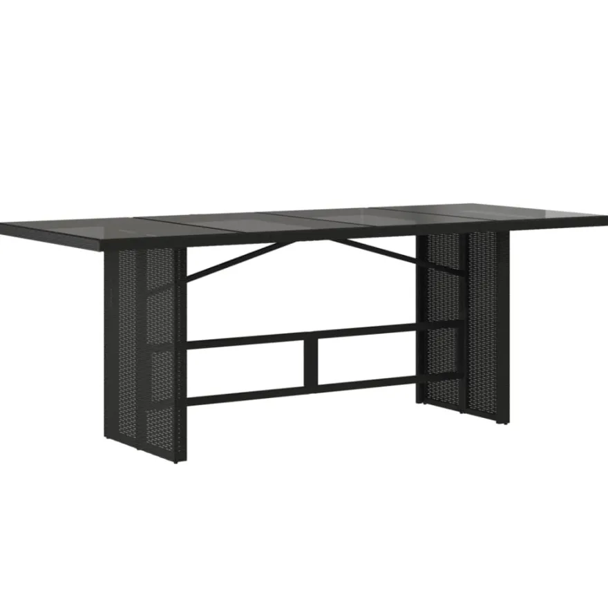Puutarhapöytä polyrottinki, 190x80x75 cm, eri pöytälevymateriaalit ja värit (33233)