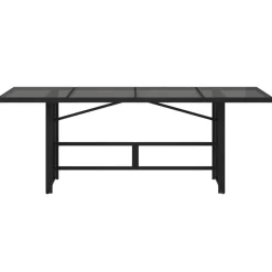 Puutarhapöytä polyrottinki, 190x80x75 cm, eri pöytälevymateriaalit ja värit (33233)