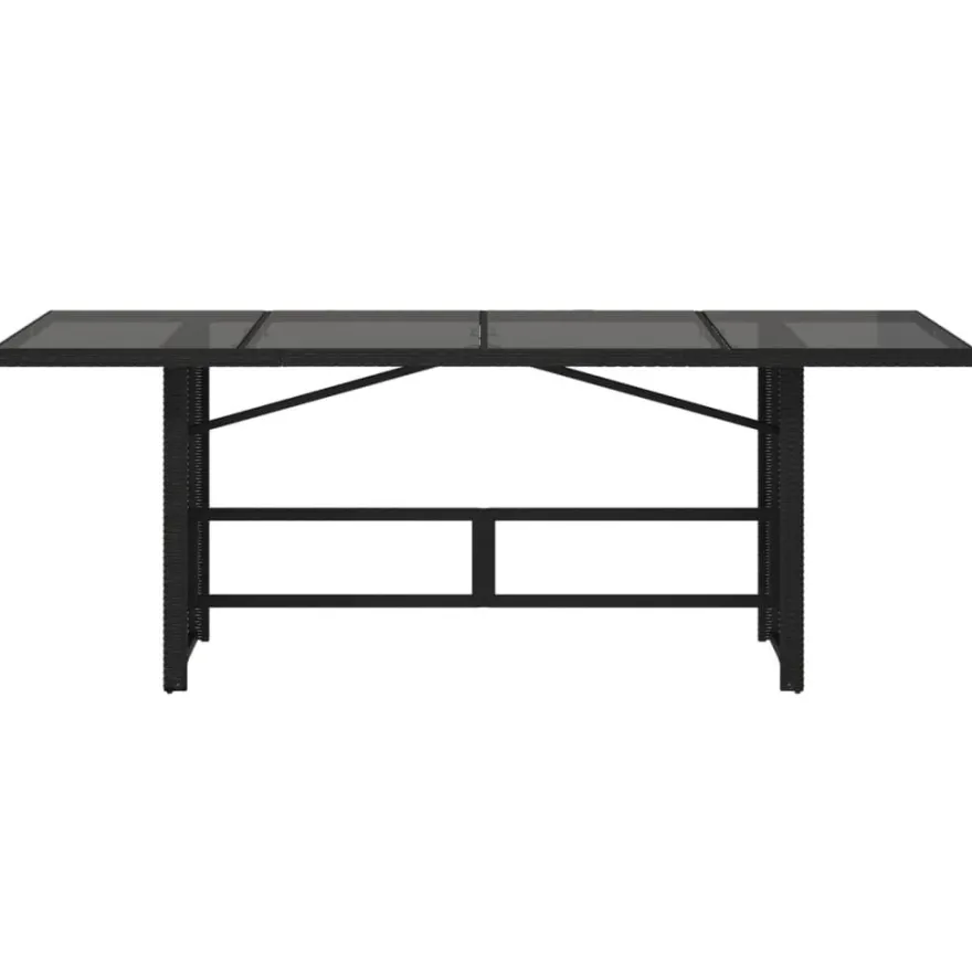 Puutarhapöytä polyrottinki, 190x80x75 cm, eri pöytälevymateriaalit ja värit (33233)