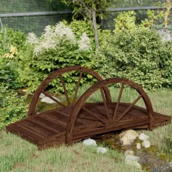 Puutarhasilta puolipyörällä 99x50x38 cm täysi kuusi (63338)