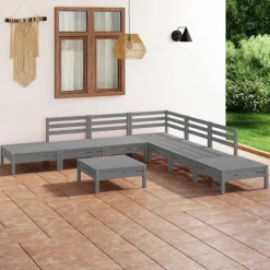 Puutarhasohvasarja, mäntyä, 8-osainen, eri värejä