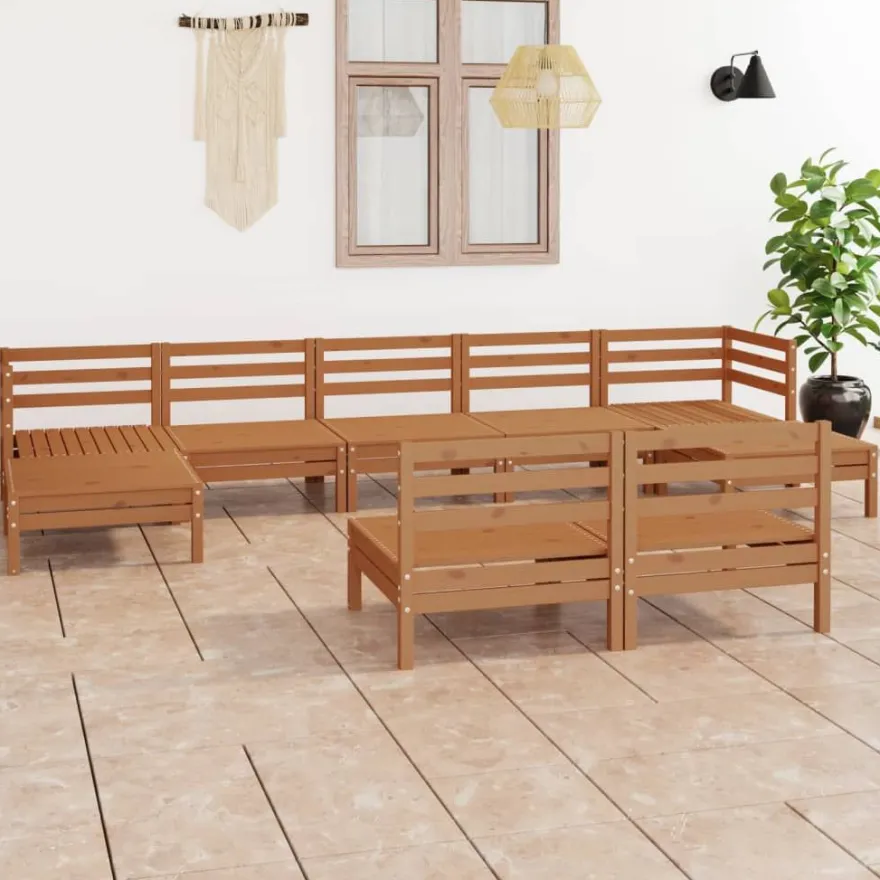Puutarhasohvasarja, pöydällä, mänty, 9-osaa, eri värivaihtoehtoja
