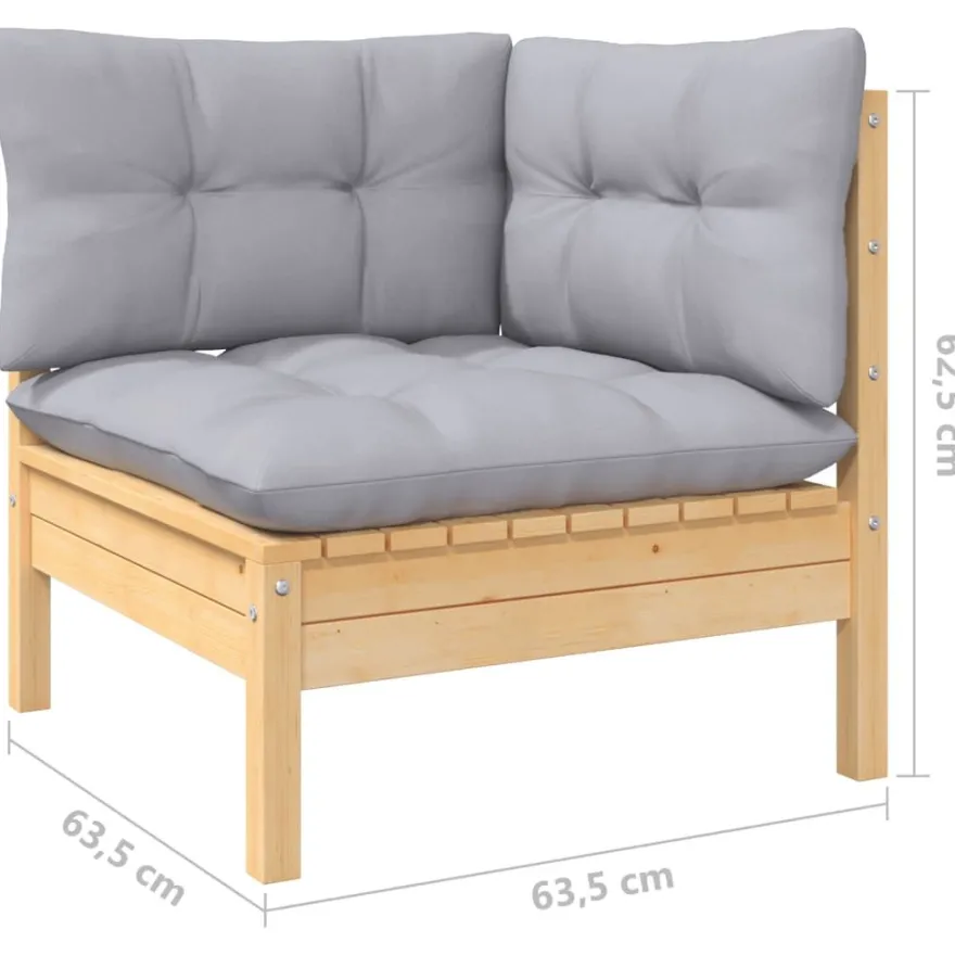 Puutarhasohvasarja, pöydällä, tyynyt, 9-osainen, mäntypuu, eri värejä