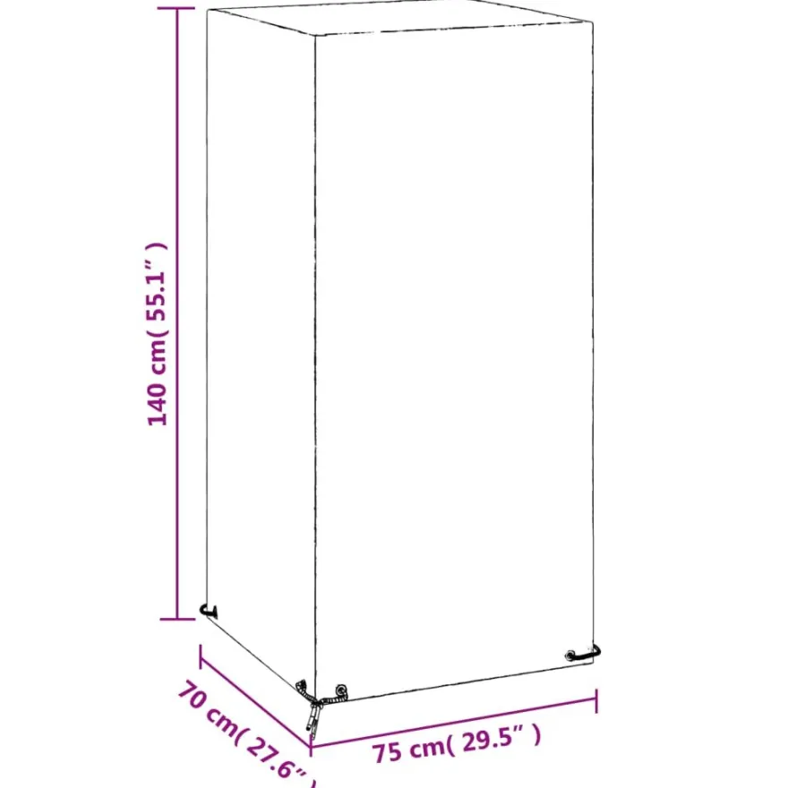 Puutarhatuolisuojat 8 purjerengasta 75x70x140 cm polyeteeni