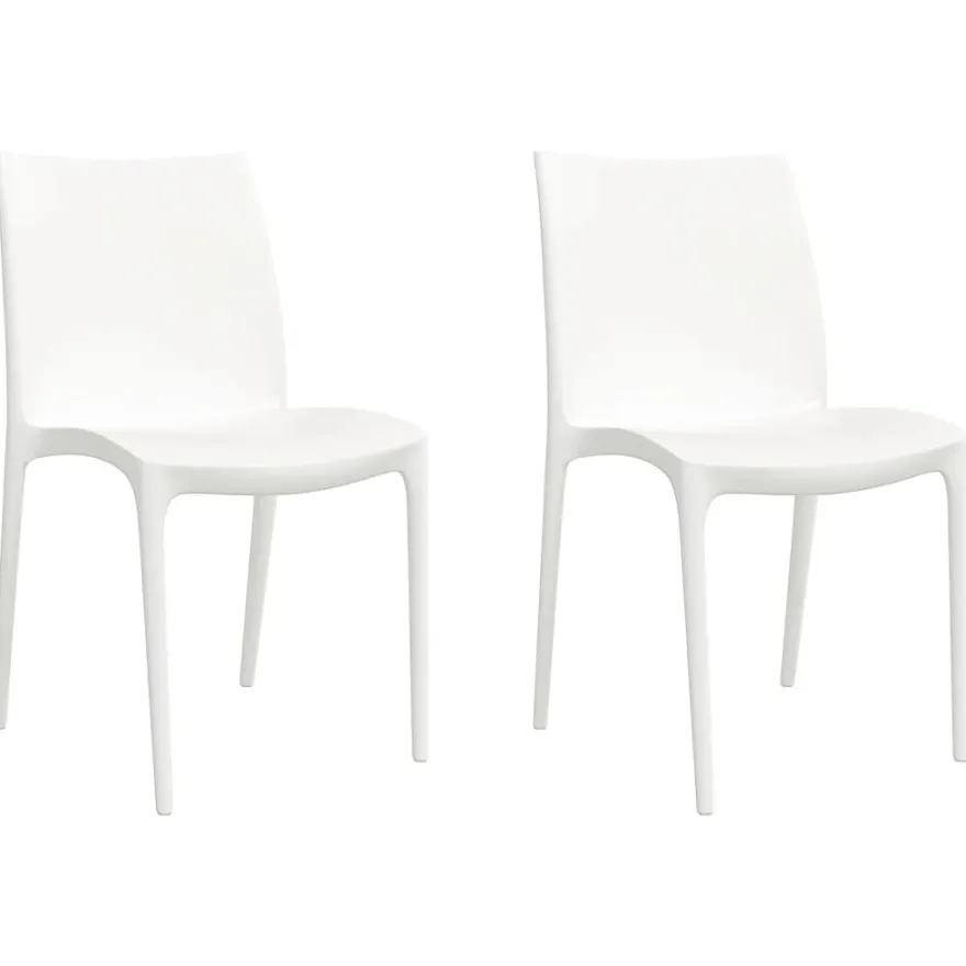 Puutarhatuolit 2 kpl valkoinen 50x46x80 cm polypropeeni