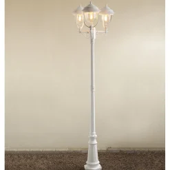 Pylväsvalaisin Konstsmide Parma 7227-250, valkoinen matta, 3-haarainen, 2180mm
