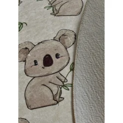 Pyöreä lastenhuoneen matto Linento Koala, Ø100cm, harmaa