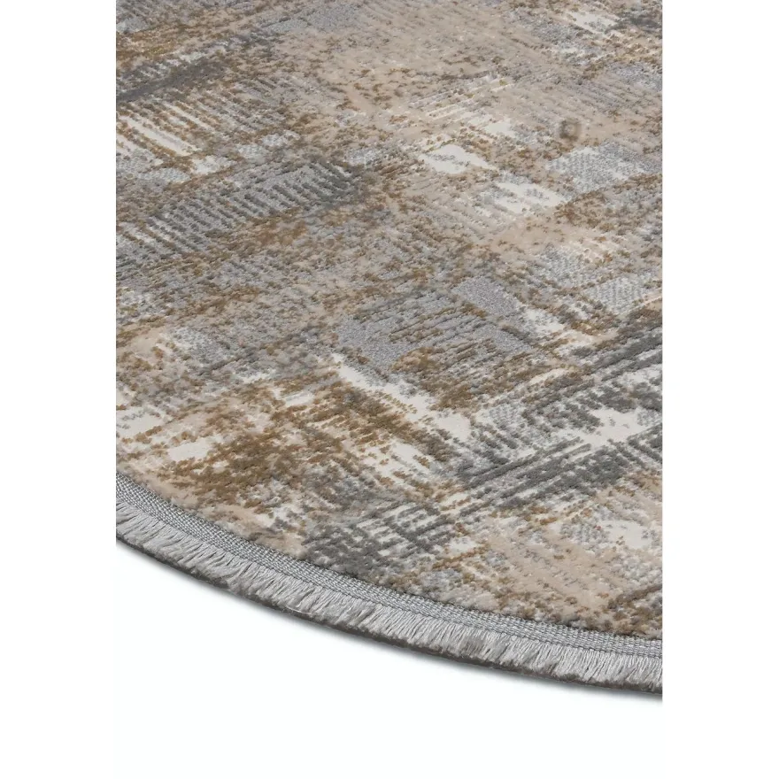 Pyöreä matto Linento Notta 1107 Ø100cm harmaa/beige