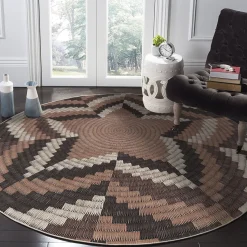 Pyöreä matto Linento Woopamuk518, Ø120cm, ruskea