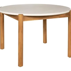 Pyöreä ruokapöytä House Nordic Terracina, ø120cm, akaasia/terrazzo, ruskea/valkoinen