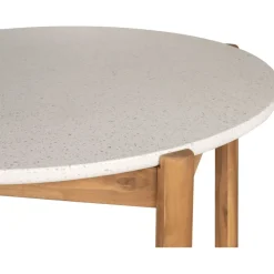 Pyöreä ruokapöytä House Nordic Terracina, ø120cm, akaasia/terrazzo, ruskea/valkoinen