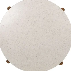 Pyöreä ruokapöytä House Nordic Terracina, ø120cm, akaasia/terrazzo, ruskea/valkoinen