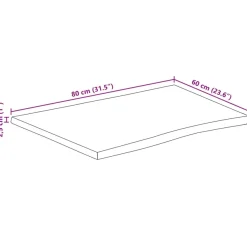 Pöytälevy, elävä reuna, täysi mangopuu tai akasiapuu, eri värejä ja kokoja (36116)