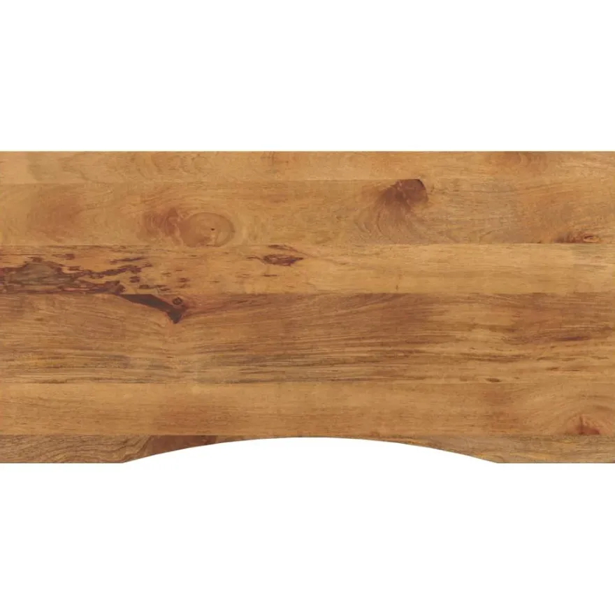 Pöytälevy kaarella 120x60x2,5 cm täysi karkea mangopuu (70218)