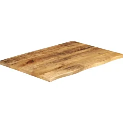 Pöytälevy 90x60x3,8 cm elävä reuna karkea täysi mangopuu (70405)