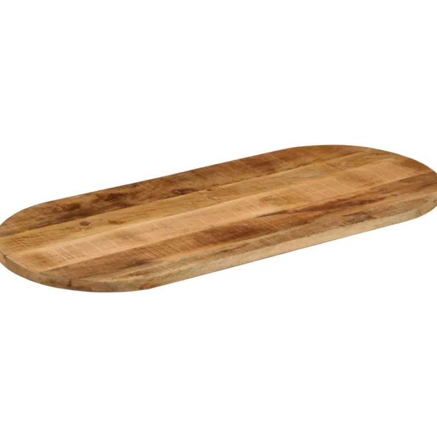Pöytälevy 120x60x2,5 cm ovaali täysi karkea mangopuu (70110)