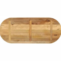 Pöytälevy 120x60x2,5 cm ovaali täysi karkea mangopuu (70110)