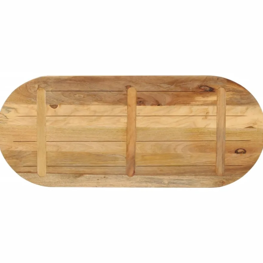 Pöytälevy 120x60x2,5 cm ovaali täysi karkea mangopuu (70110)
