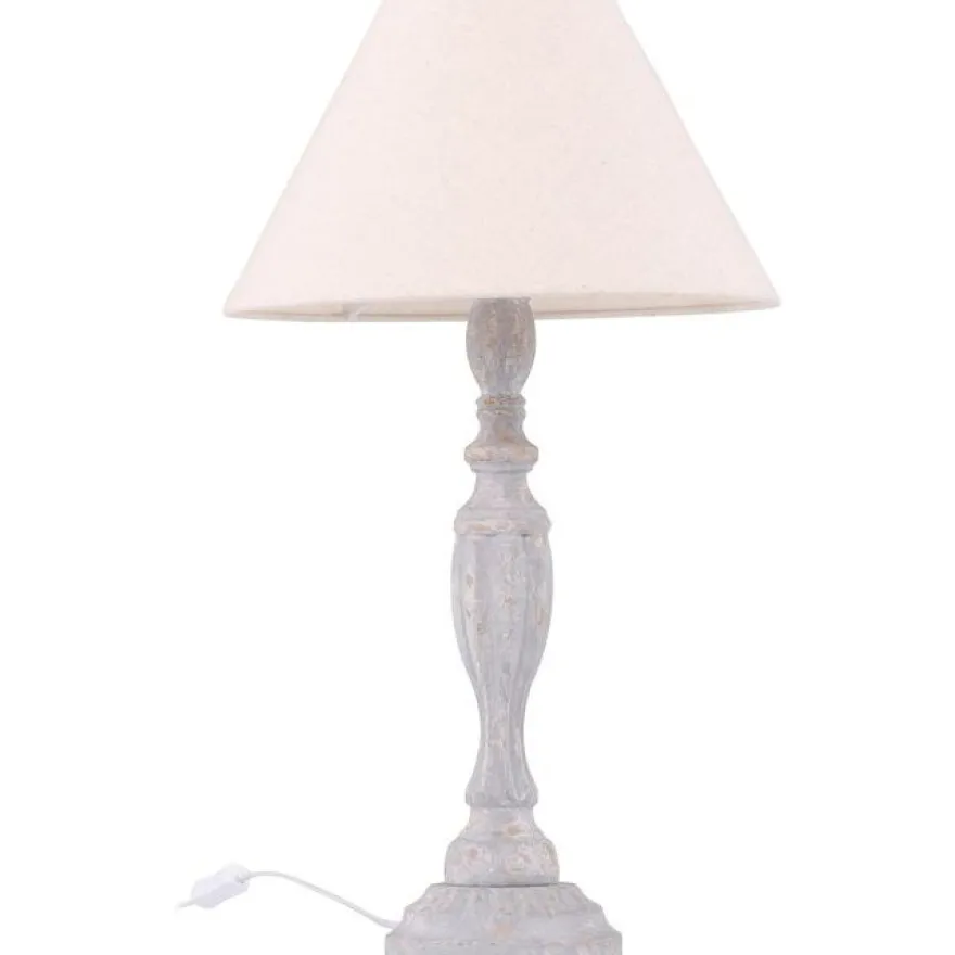Pöytävalaisin Venture Home Caen, ø35x62cm, vaaleanharmaa/beige