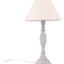 Pöytävalaisin Venture Home Caen, ø35x62cm, vaaleanharmaa/beige