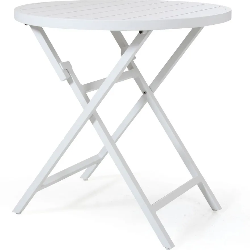 Pöytä Wilkie, taitettava, Ø72cm, valkoinen