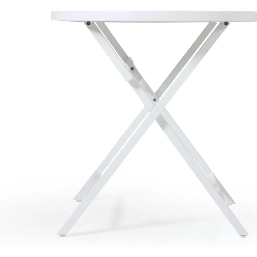 Pöytä Wilkie, taitettava, Ø72cm, valkoinen