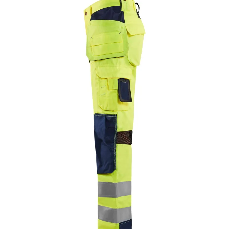 Riipputaskuhousut Blåkläder 1565 Highvis, huomiokeltainen/sininen