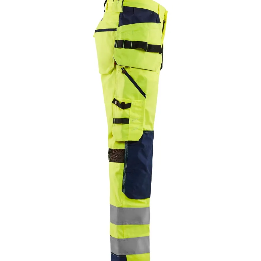 Riipputaskuhousut Blåkläder 1565 Highvis, huomiokeltainen/sininen
