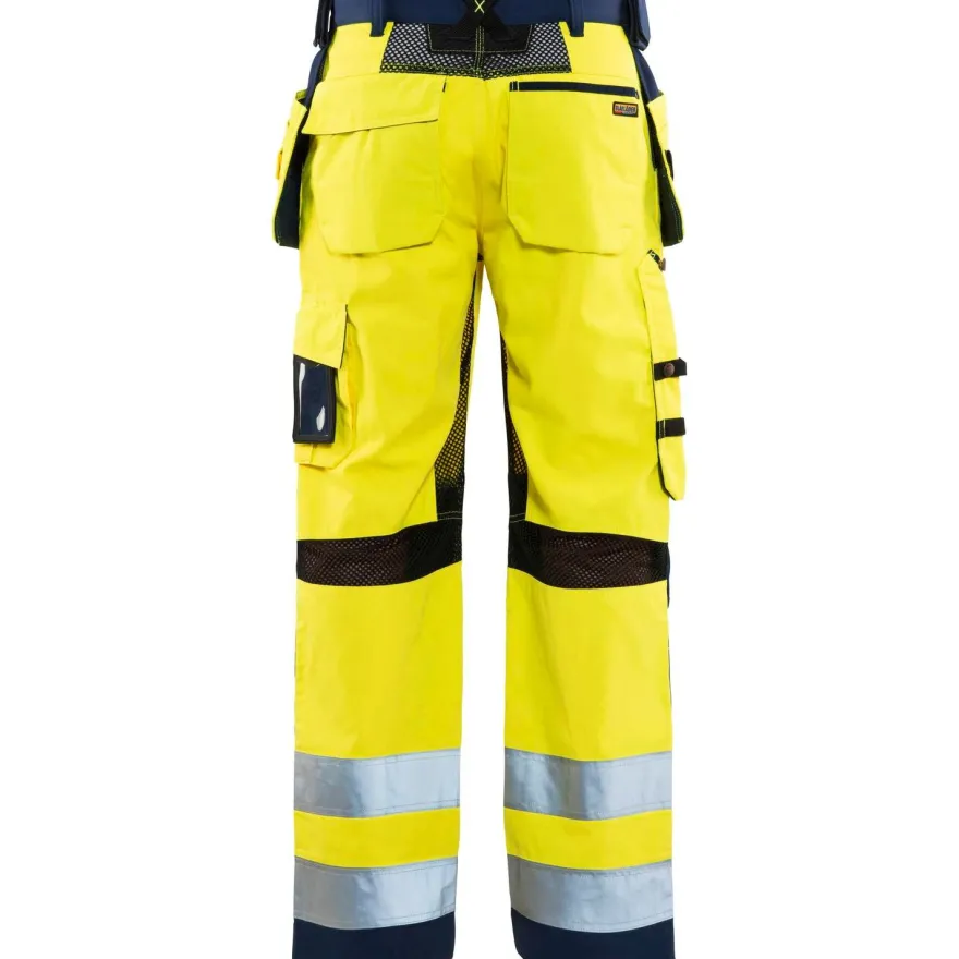 Riipputaskuhousut Blåkläder 1565 Highvis, huomiokeltainen/sininen