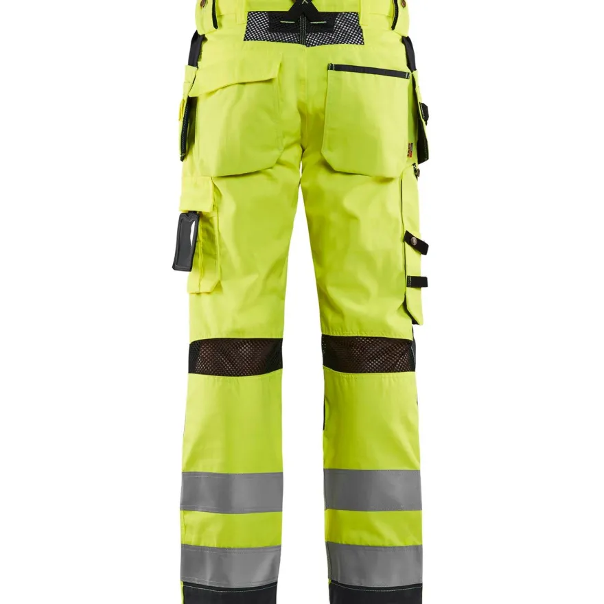 Riipputaskuhousut Blåkläder 1565 Highvis, huomioväri/musta