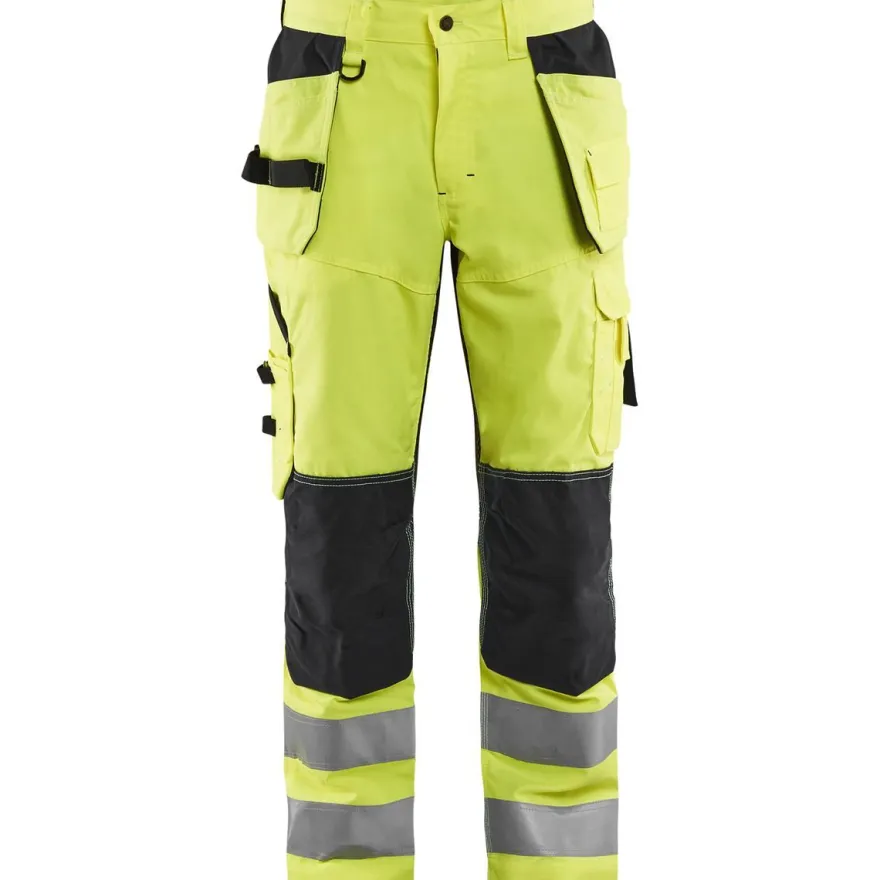 Riipputaskuhousut Blåkläder 1565 Highvis, huomioväri/musta
