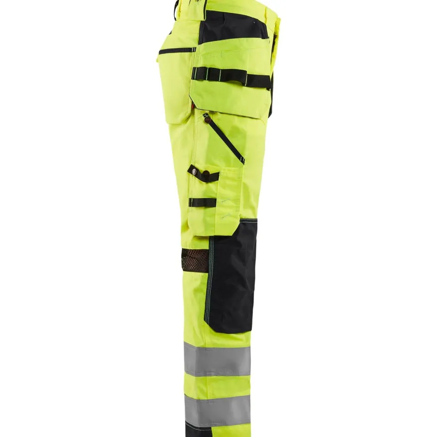 Riipputaskuhousut Blåkläder 1565 Highvis, huomioväri/musta