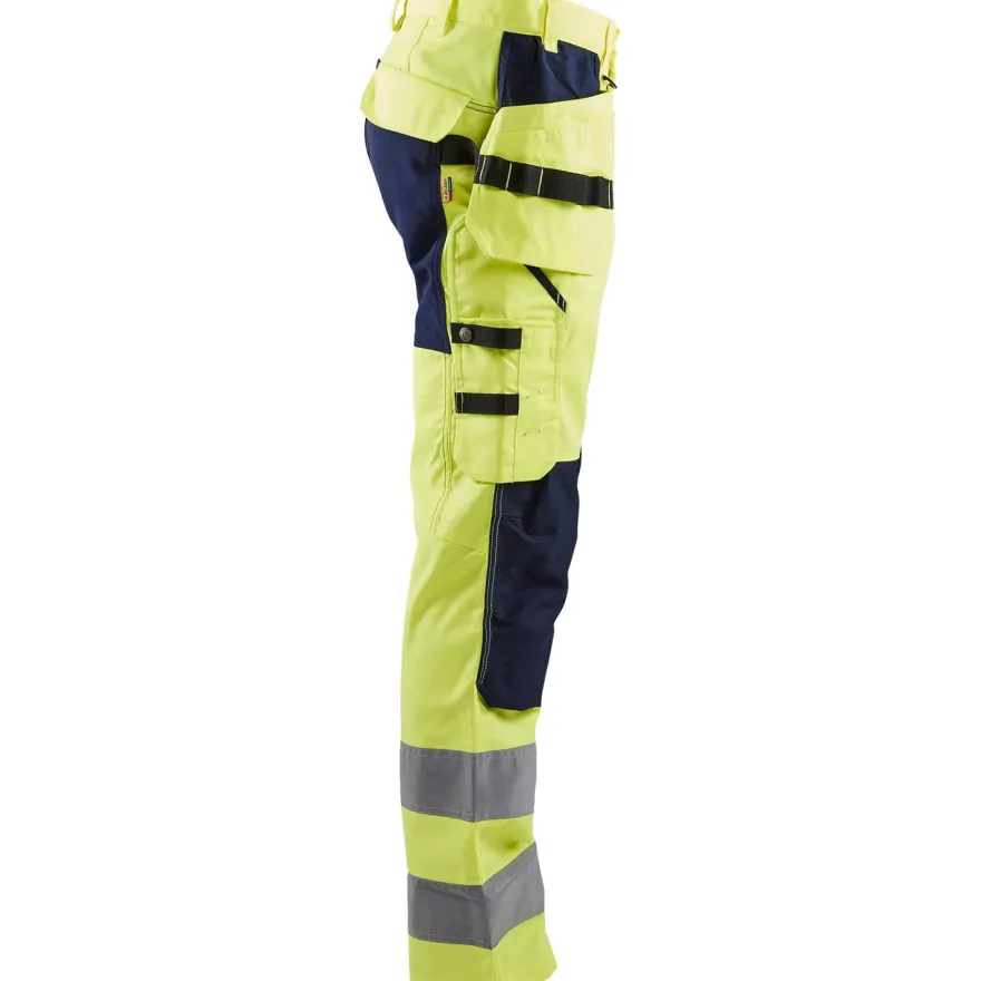 Riipputaskuhousut Blåkläder 1552 Highvis Stretch, huomiokeltainen/sininen