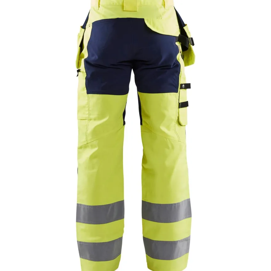 Riipputaskuhousut Blåkläder 1552 Highvis Stretch, huomiokeltainen/sininen