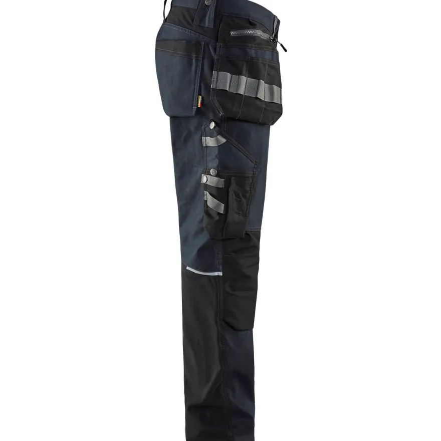 Riipputaskuhousut Blåkläder 1599 Stretch, tummansininen/musta