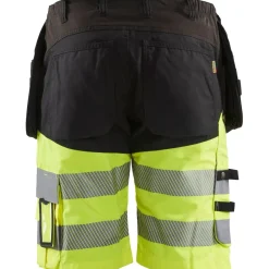 Riipputaskushortsit Blåkläder 1596 Highvis Stretch, musta/huomiokeltainen