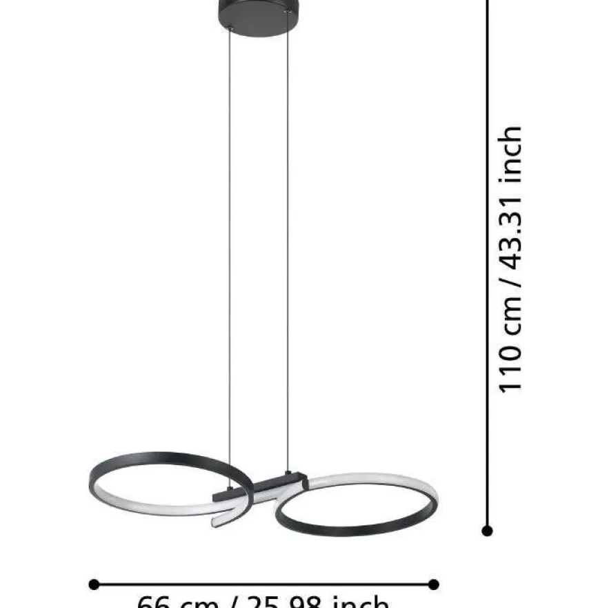 Riippuvalaisin Eglo Serpins LED musta/valkoinen