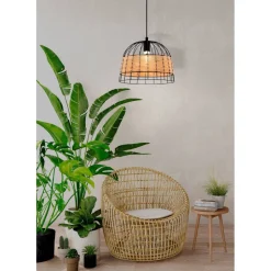 Riippuvalaisin Eglo Vintage Anwick, Ø370mm, musta/puu